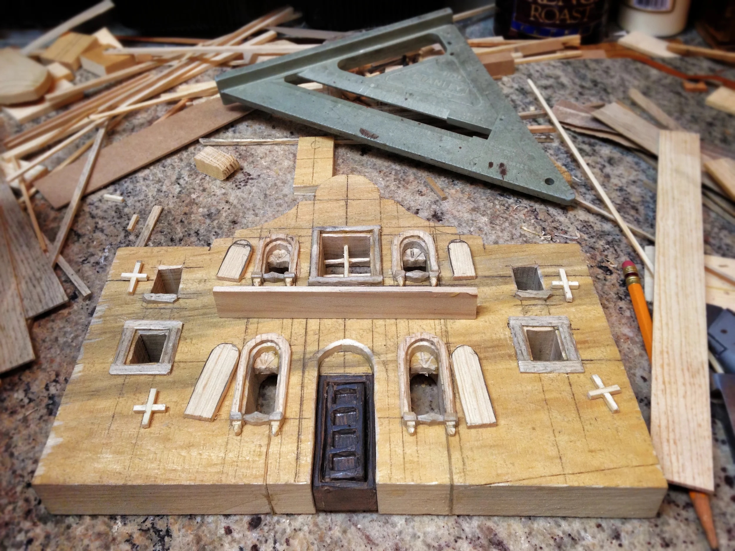 Working on the Alamo Facade